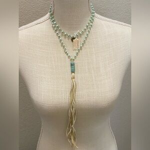 Blue Opal Tassel Necklace